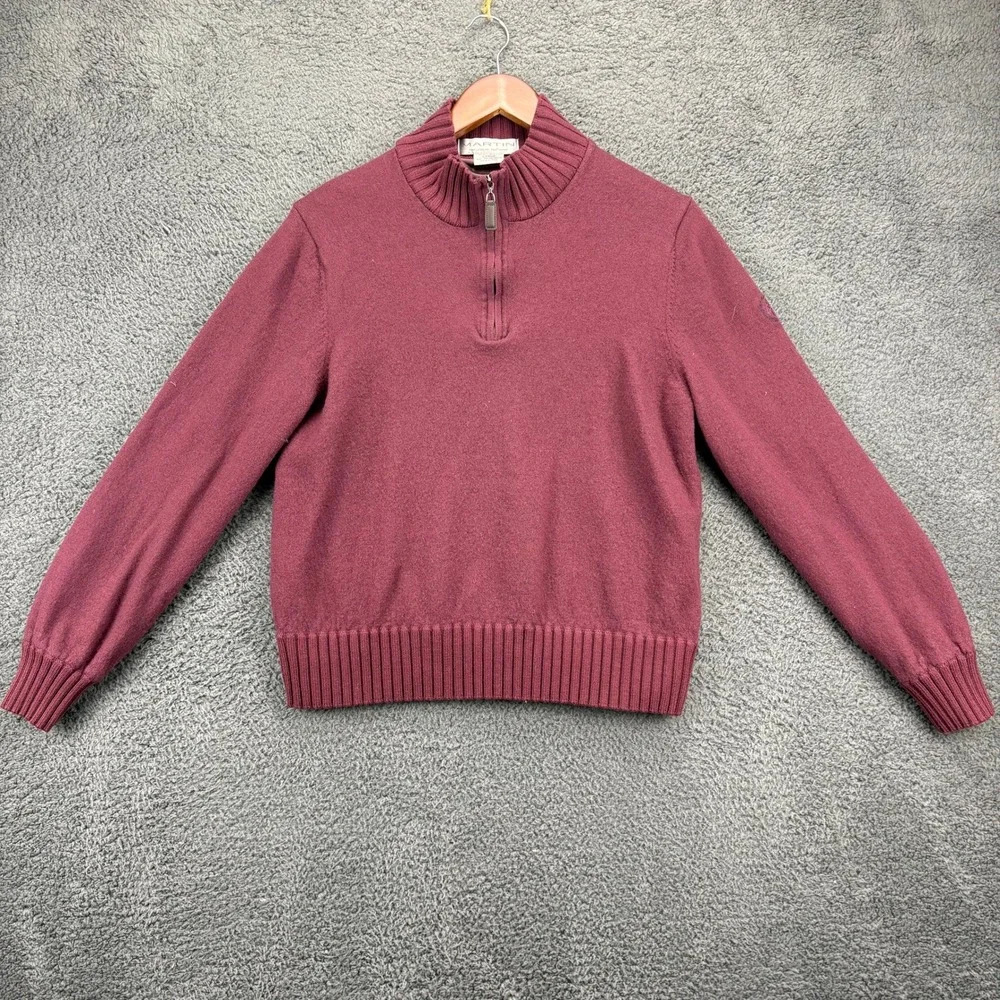 Martin Timeless Game 1/4 Zip Pullover Sweater Mens Large Merino Wool‎